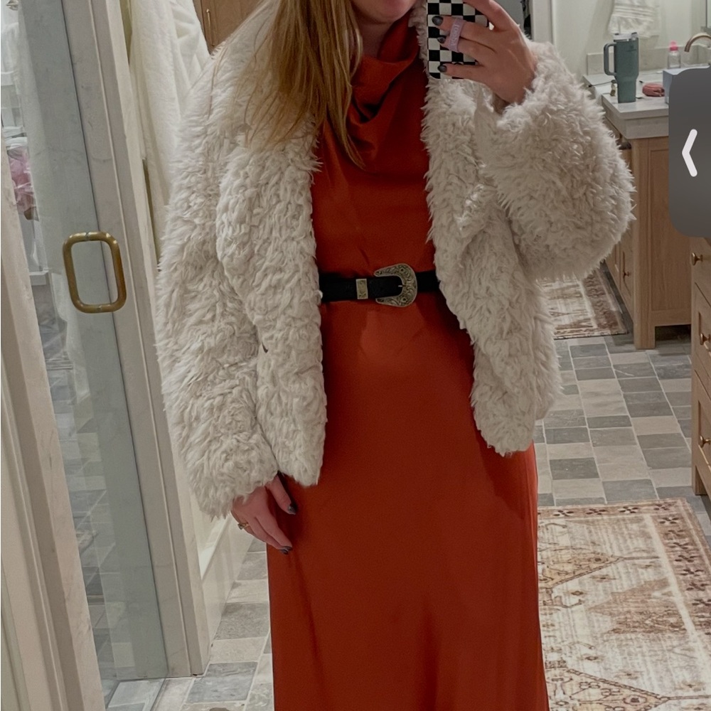 Anthropologie Cream Teddy Jacket